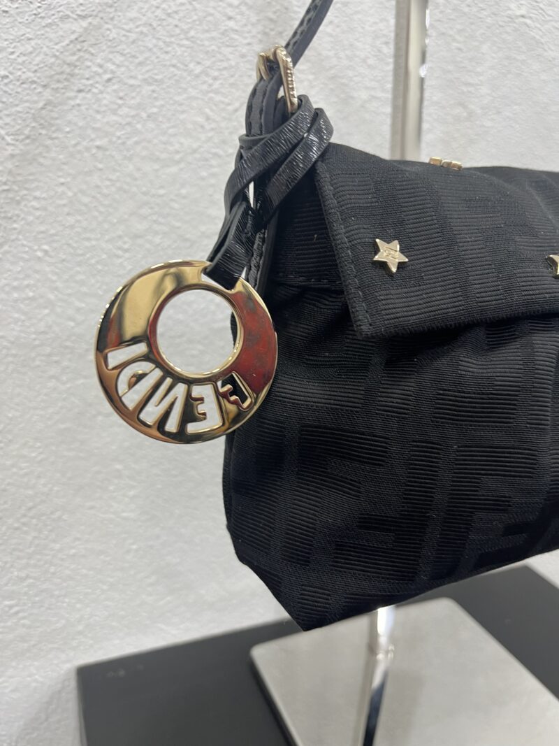 Fendi Pochette Chef in tela Zucca nero