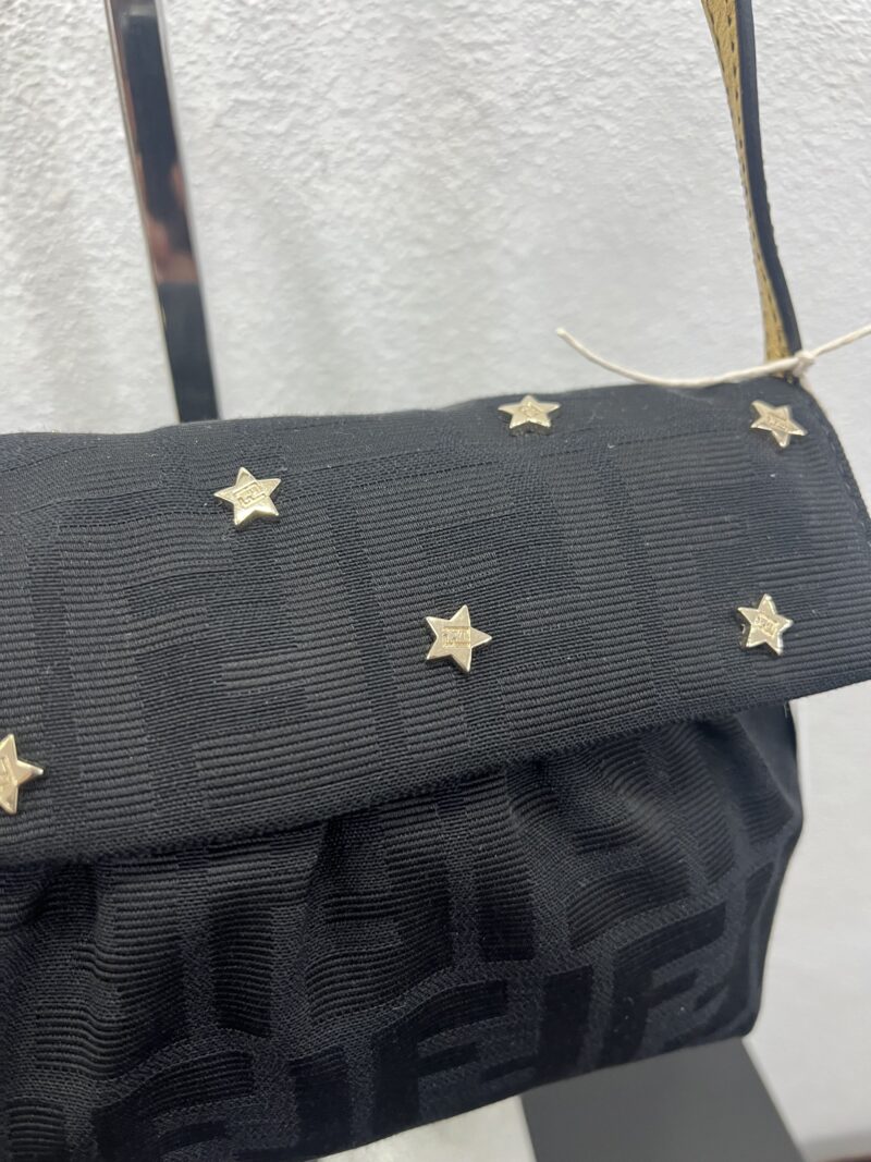 Fendi Pochette Chef in tela Zucca nero