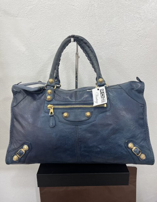 Balenciaga City in pelle Blu Scuro