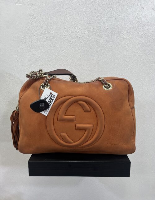 Gucci Bauletto Interlocking cognac