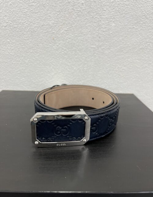 Gucci cintura Signature in pelle Blu Navy