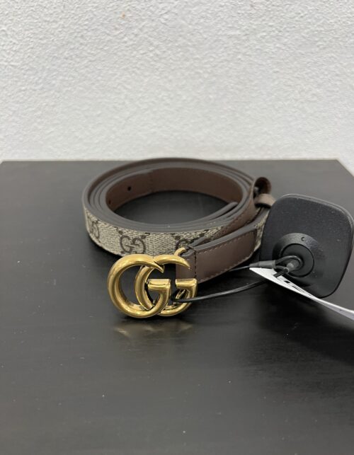 Gucci Cintura GG Supreme sottile marrone